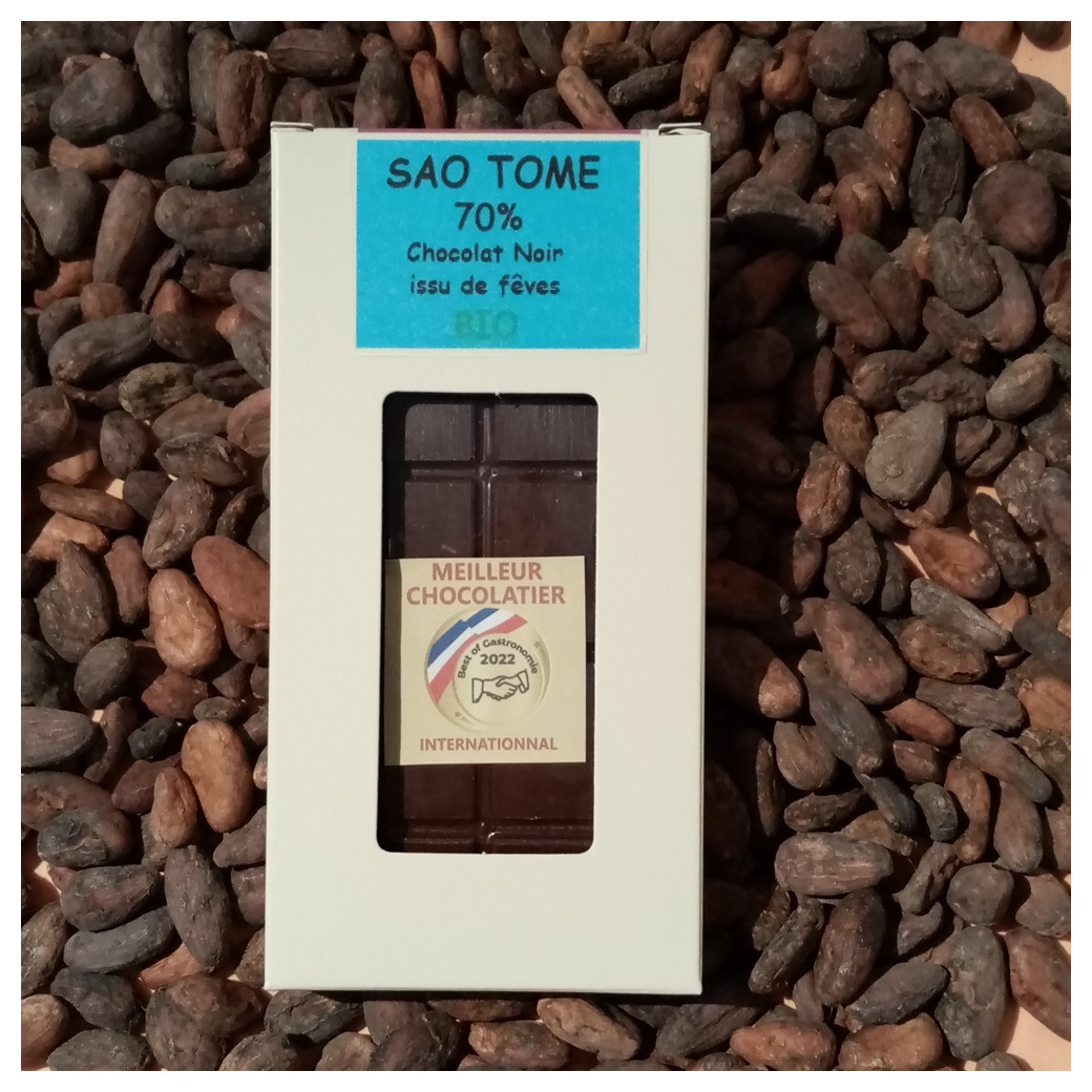 Plaque 100g Chocolat Noir origine Sao Tome 70%