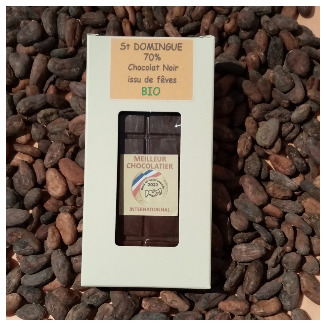 Plaque 100g Chocolat Noir origine Saint Domingue 70%
