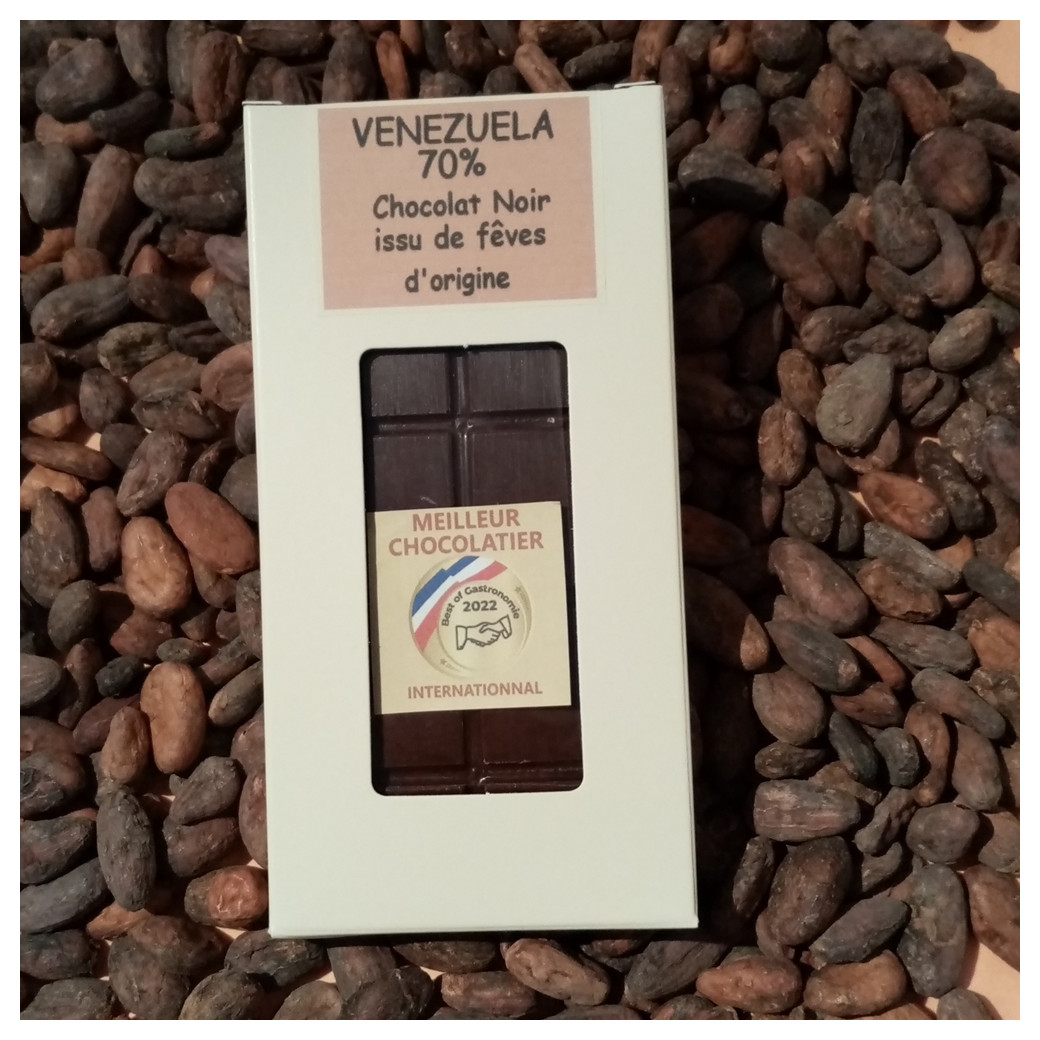 Plaque 100g Chocolat  Noir origine Venezuela 70%