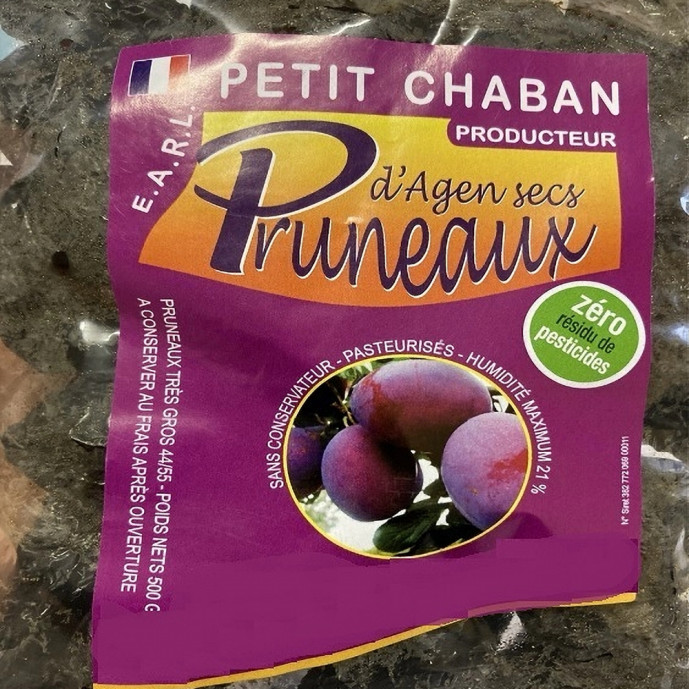 Pruneaux cuits Pasteurisés - sachet de 500g