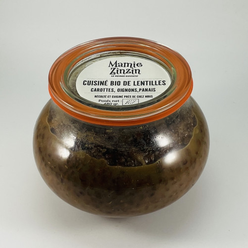Cuisiné bio de lentilles 480g avec carottes, oignons, panais (2 personnes)