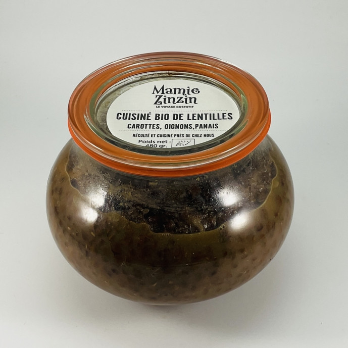 Cuisiné bio de lentilles 480g avec carottes, oignons, panais (2 personnes)