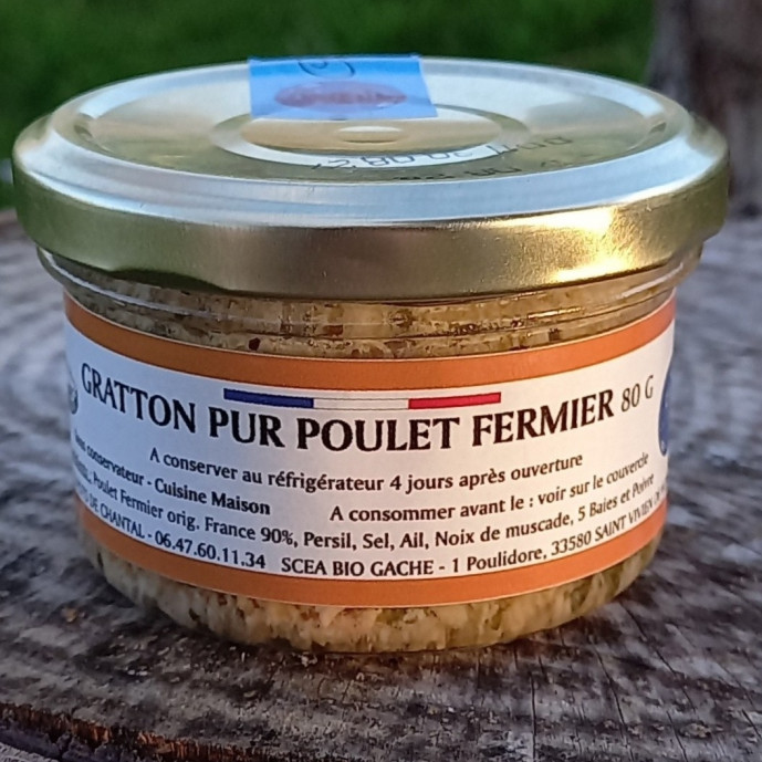 Les P'tits Malins de Chantal - Gratton Pur Poulet Fermier 80g