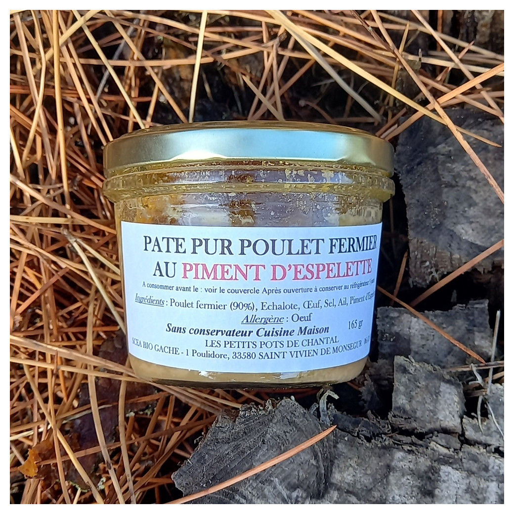 🆕 Pâté pur poulet fermier au piment d'Espelette - 165g (3 à 4 personnes)