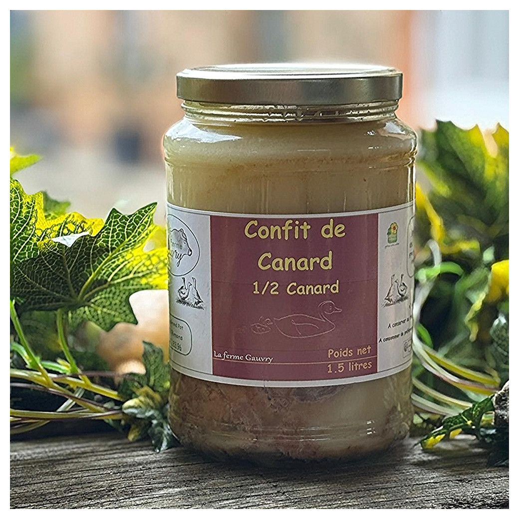 Confit 1/2 canard 1.5L (2 à 3 personnes)