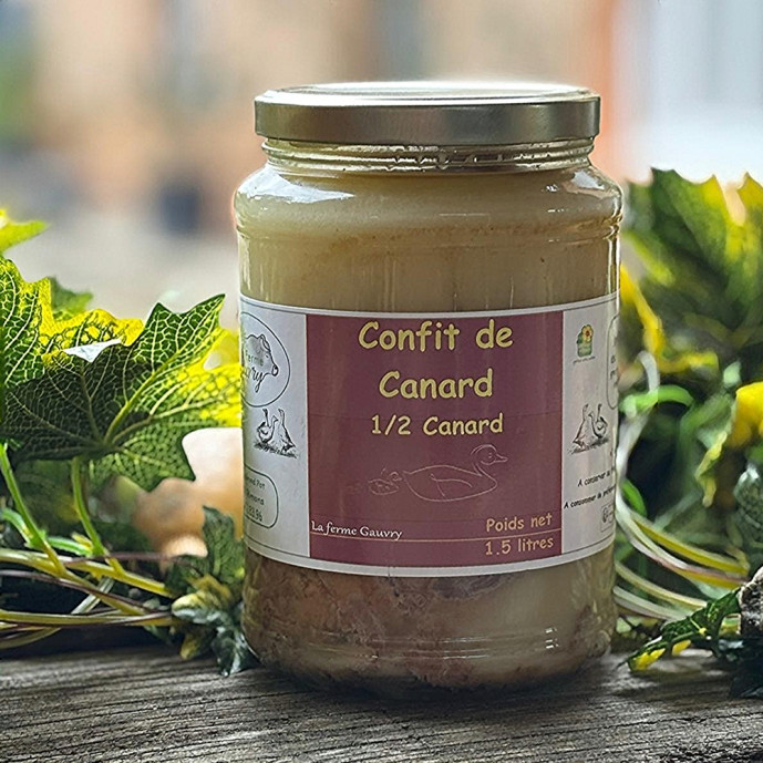 Confit 1/2 canard 1.5L (2 à 3 personnes)