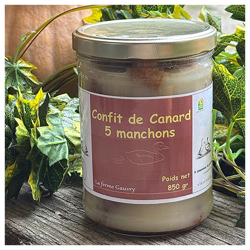 Confit de canard 5 manchons 750g (3 à 4 personnes)