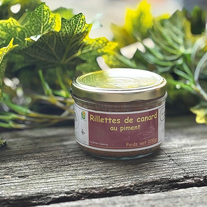 Rillettes canard au piment 200g (3 à 4 personnes)